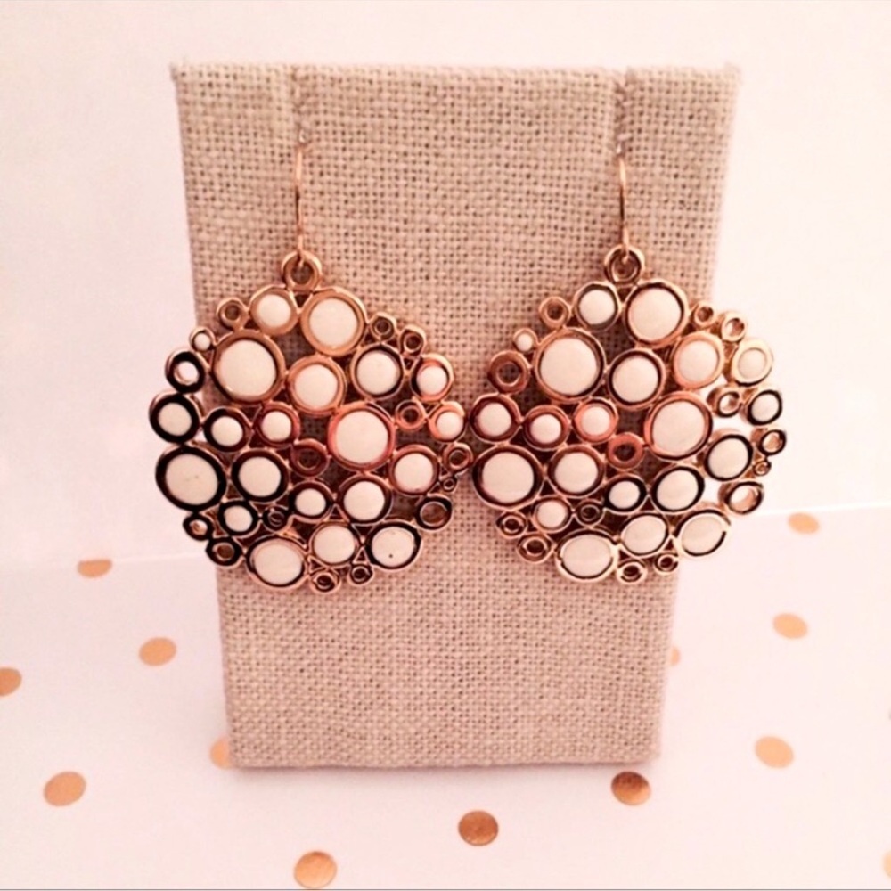Premier Designs | Earrings | White & Gold Enamel